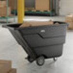 Lavex 1 Cubic Yard Black Tilt Truck / Trash Cart (600 lb. Capacity)