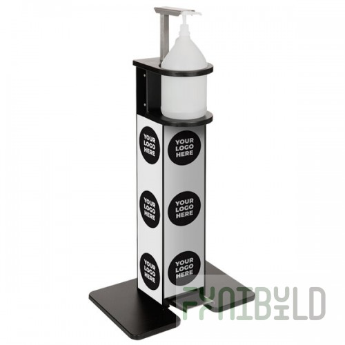 IRP 7515406 Brushed Freestanding Hand Sanitizing Station / Dispenser with Graphics and Foot Pedal