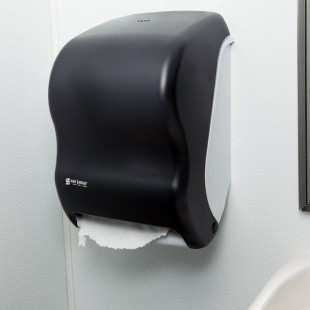 San Jamar T1300TBK Tear-N-Dry Classic Hands Free Roll Towel Dispenser - Black Pearl San Jamar T1300TBK Tear-N-Dry Classic Hands Free Roll Towel Dispenser - Black Pearl