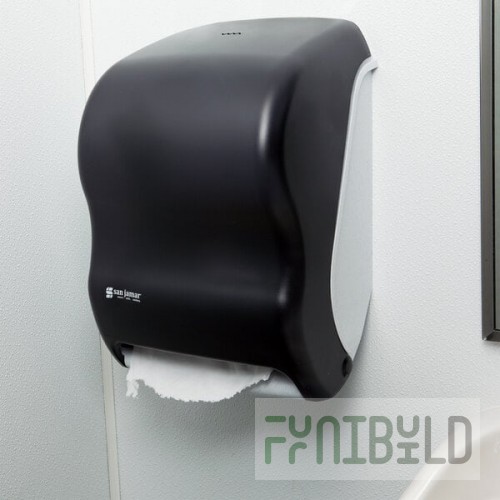 San Jamar T1300TBK Tear-N-Dry Classic Hands Free Roll Towel Dispenser - Black Pearl