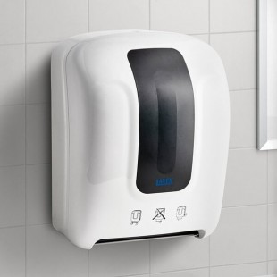 Lavex White Manual Pull-Activated Paper Towel Dispenser Lavex White Manual Pull-Activated Paper Towel Dispenser
