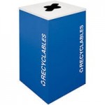 Ex-Cell Kaiser Kaleidoscope Collection RC-KD36-R TR-RYX 36 Gallon Royal Blue Texture Square Indoor Recycling Bin