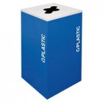 Ex-Cell Kaiser Kaleidoscope Collection RC-KD36-R TR-RYX 36 Gallon Royal Blue Texture Square Indoor Recycling Bin