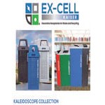 Ex-Cell Kaiser Kaleidoscope Collection RC-KD36-R TR-RYX 36 Gallon Royal Blue Texture Square Indoor Recycling Bin