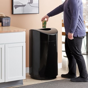 Rubbermaid® FGR2030EPLBK Eclipse Black Round Open Top Steel Trash Can with Rigid Plastic Liner 30 Gallon Rubbermaid® FGR2030EPLBK Eclipse Black Round Open Top Steel Trash Can with Rigid Plastic Liner 30 Gallon