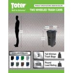 Toter ANA48-00BST 48 Gallon Brownstone Rotational Molded Wheeled Rectangular Trash Can with Lid Toter ANA48-00BST 48 Gallon Brownstone Rotational Molded Wheeled Rectangular Trash Can with Lid