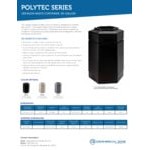 Commercial Zone 737102 PolyTec 30 Gallon Beige Hexagonal Trash Can with Open Top