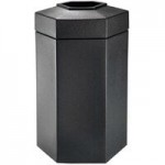 Commercial Zone 737102 PolyTec 30 Gallon Beige Hexagonal Trash Can with Open Top