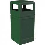 Commercial Zone 737102 PolyTec 30 Gallon Beige Hexagonal Trash Can with Open Top