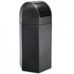 Commercial Zone 737102 PolyTec 30 Gallon Beige Hexagonal Trash Can with Open Top