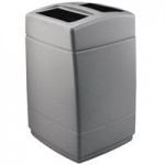 Commercial Zone 737102 PolyTec 30 Gallon Beige Hexagonal Trash Can with Open Top