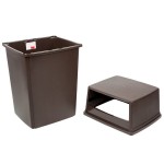 Rubbermaid® Glutton 56 Gallon Brown Rectangular Trash Can and Lid Rubbermaid® Glutton 56 Gallon Brown Rectangular Trash Can and Lid