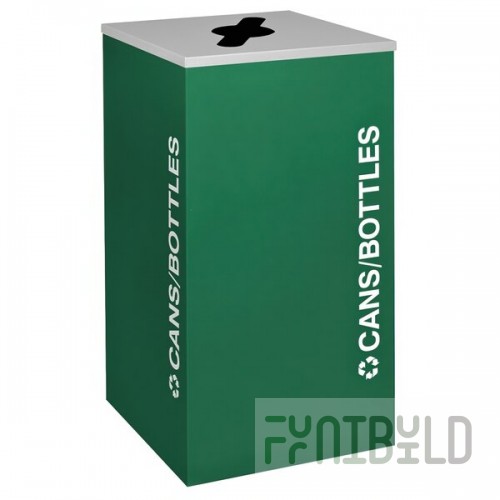 Ex-Cell Kaiser RC-KDSQ-C EGX Kaleidoscope Collection Emerald Texture Square 24 Gallon Customizable Cans / Bottles Receptacle