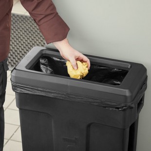 Toter SL000-60200 Black Open Top Lid for 16 and 23 Gallon Slimline Trash Cans