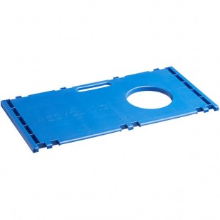 Cerobin 45 Gallon Blue Rectangular Interchangeable Recycling Bin Lid with Bottle/Can Slot and Handle Cerobin 45 Gallon Blue Rectangular Interchangeable Recycling Bin Lid with Bottle/Can Slot and Handle