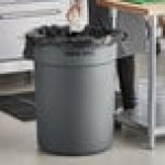 Advantage Supplies 32 Gallon Gray Round Commercial Trash Can