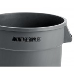 Advantage Supplies 32 Gallon Gray Round Commercial Trash Can