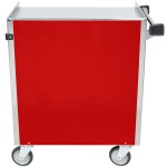 Lakeside 822RD Heavy-Duty Stainless Steel Three Shelf Utility Cart With Enclosed Base and Red Finish - 19 1/2 Lakeside 822RD Heavy-Duty Stainless Steel Three Shelf Utility Cart With Enclosed Base and Red Finish - 19 1/2