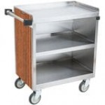 Lakeside 822RD Heavy-Duty Stainless Steel Three Shelf Utility Cart With Enclosed Base and Red Finish - 19 1/2 Lakeside 822RD Heavy-Duty Stainless Steel Three Shelf Utility Cart With Enclosed Base and Red Finish - 19 1/2