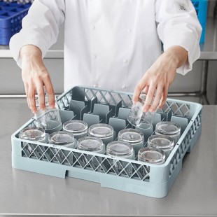 Noble Warewashing 25-Compartment Gray Full-Size Glass Rack Noble Warewashing 25-Compartment Gray Full-Size Glass Rack