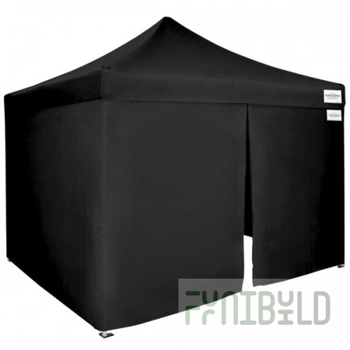 Caravan Canopy 21003502051 Alumashade Bigfoot 10' x 10' Black Light-Duty Commercial Grade Instant Canopy Blackout Kit with Side Walls