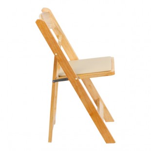 Flash Furniture Hercules Natural Finish Wood Folding Chair with Beige Vinyl Seat - 2/Case Flash Furniture Hercules Natural Finish Wood Folding Chair with Beige Vinyl Seat - 2/Case