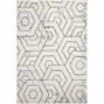 Abani Casa Collection 4' x 6' Gray / Cream Contemporary Distressed Geometric Hexagon Area Rug Abani Casa Collection 4' x 6' Gray / Cream Contemporary Distressed Geometric Hexagon Area Rug