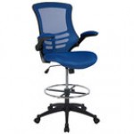 Flash Furniture BL-X-5M-D-DKGY-GG Mid-Back Dark Gray Mesh Drafting Stool with Flip-Up Arms