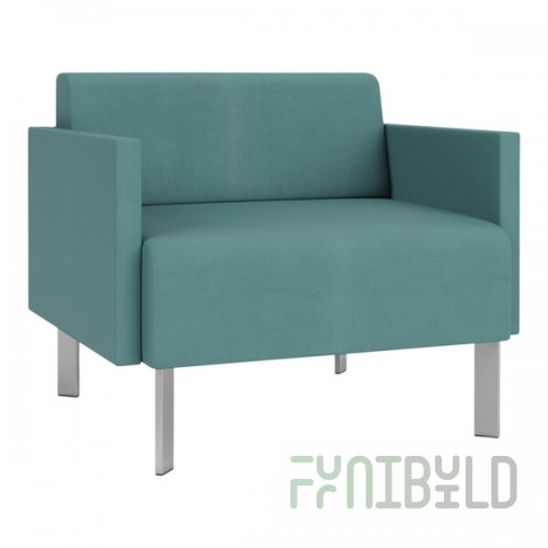 Lesro Luxe Lounge Series Patriot Plus Sea Vinyl Bariatric Guest Arm Chair with Steel Legs