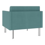 Lesro Luxe Lounge Series Patriot Plus Sea Vinyl Bariatric Guest Arm Chair with Steel Legs