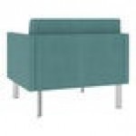 Lesro Luxe Lounge Series Patriot Plus Sea Vinyl Bariatric Guest Arm Chair with Steel Legs