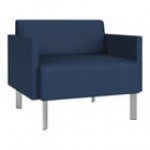 Lesro Luxe Lounge Series Patriot Plus Sea Vinyl Bariatric Guest Arm Chair with Steel Legs