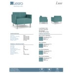 Lesro Luxe Lounge Series Patriot Plus Sea Vinyl Bariatric Guest Arm Chair with Steel Legs