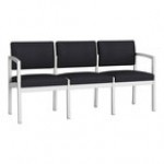 Lesro Lenox Steel Patriot Plus Black Vinyl 3-Seat Sofa with Center Arms Lesro Lenox Steel Patriot Plus Black Vinyl 3-Seat Sofa with Center Arms