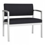 Lesro Lenox Steel Patriot Plus Black Vinyl 3-Seat Sofa with Center Arms Lesro Lenox Steel Patriot Plus Black Vinyl 3-Seat Sofa with Center Arms
