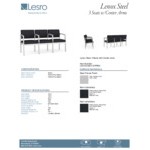 Lesro Lenox Steel Patriot Plus Black Vinyl 3-Seat Sofa with Center Arms Lesro Lenox Steel Patriot Plus Black Vinyl 3-Seat Sofa with Center Arms