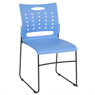 Flash Furniture RUT-2-BL-GG Hercules Blue Sled Base Stack Chair with Air-Vent Back Flash Furniture RUT-2-BL-GG Hercules Blue Sled Base Stack Chair with Air-Vent Back