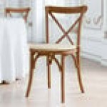 Lancaster Table & Seating Vineyard Barrel Brown Wood Cross Back Chair with 1