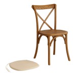 Lancaster Table & Seating Vineyard Barrel Brown Wood Cross Back Chair with 1