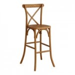 Lancaster Table & Seating Vineyard Barrel Brown Wood Cross Back Chair with 1