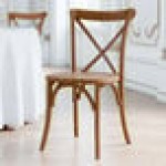 Lancaster Table & Seating Vineyard Barrel Brown Wood Cross Back Chair