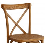 Lancaster Table & Seating Vineyard Barrel Brown Wood Cross Back Chair