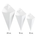 Carnival King 20 oz. White Square Cardboard Fry Cone - 500/Case Carnival King 20 oz. White Square Cardboard Fry Cone - 500/Case