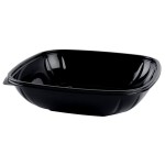 Fineline 15048L-BK Super Bowl Plus 48 oz. Black Wide Square PET Plastic Bowl - 150/Case Fineline 15048L-BK Super Bowl Plus 48 oz. Black Wide Square PET Plastic Bowl - 150/Case