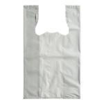 Choice Customizable 1/6 Standard Size 2.25 Mil Gray Unprinted Reusable Extra Heavy-Duty Plastic T-Shirt Bag - 250/Case
