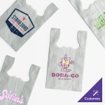 Choice Customizable 1/6 Standard Size 2.25 Mil Gray Unprinted Reusable Extra Heavy-Duty Plastic T-Shirt Bag - 250/Case