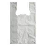 Choice Customizable 1/6 Standard Size 2.25 Mil Gray Unprinted Reusable Extra Heavy-Duty Plastic T-Shirt Bag - 250/Case