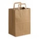 Choice 1/8 65 lb. Heavy-Duty Natural Kraft Paper Barrel Sack with Flat Handles - 300/Case Choice 1/8 65 lb. Heavy-Duty Natural Kraft Paper Barrel Sack with Flat Handles - 300/Case