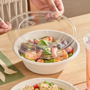Tellus Products 24-48 oz. Round Vented Flat Take-Out Lid - 75/Pack