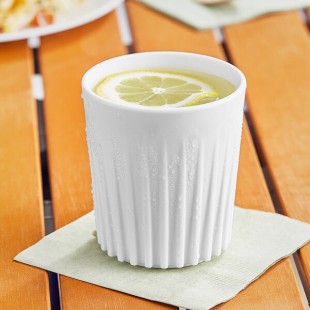 World Centric ZeroWare Reusable 12 oz. PLA White Cup - 5/Pack